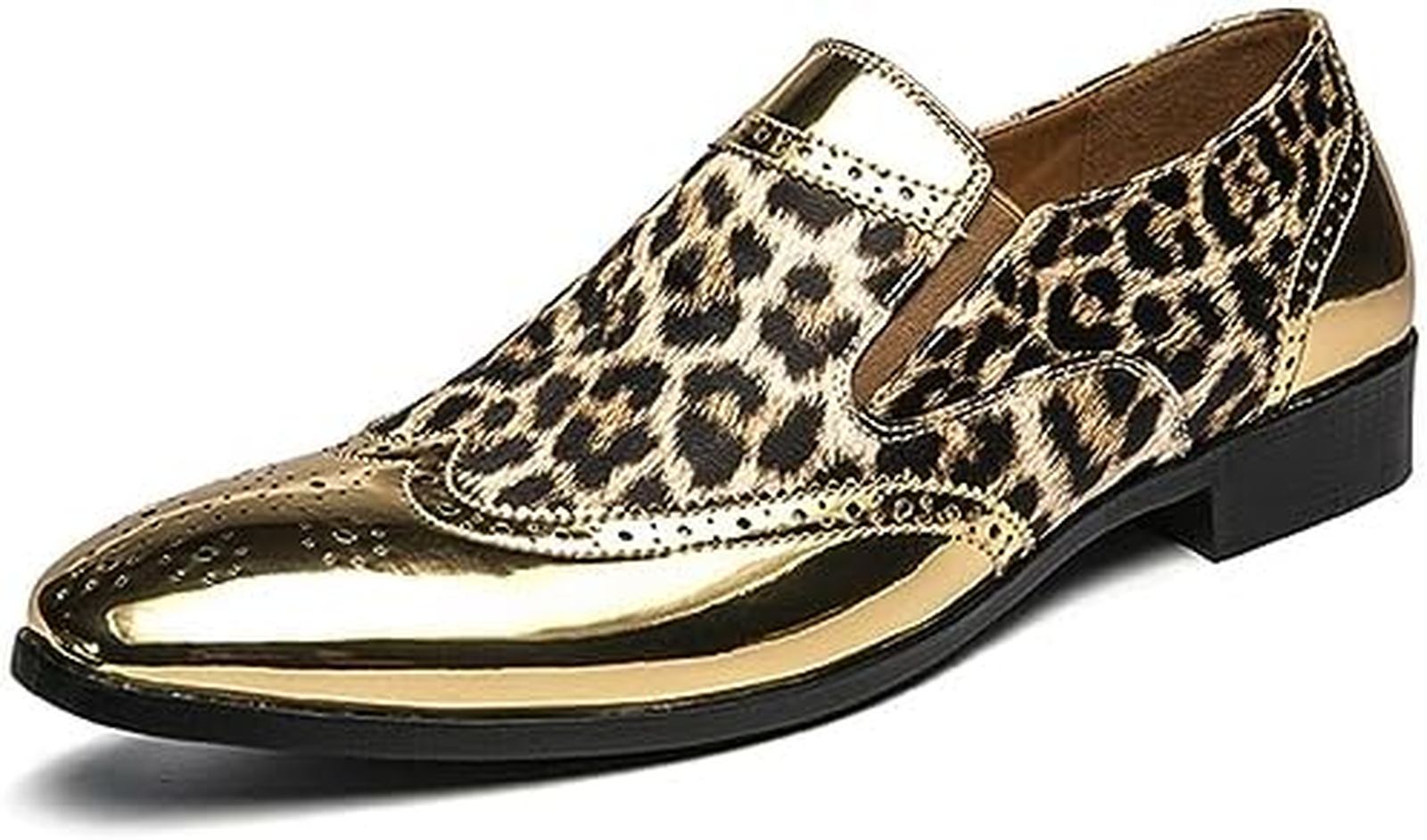 ローファー カジュアルシューズ メンズ 軽量 エナメル 豹柄 スリッポン スリップオン 素足 革靴 紳士靴..