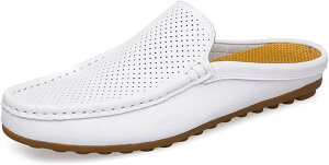 ビジネス サンダル メンズ 革靴 軽量 本革 メッシュ靴 スリッポン かかとなし サボ ドクターサンダル オフィスサンダル ビジネススリッパ クールビズ 通気 蒸れない カジュアル 防滑 事務所