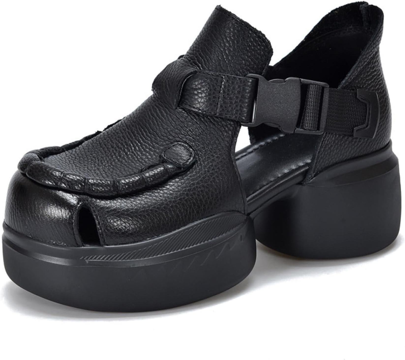 サンダル レディース 厚底 バックル プラットフォーム 革 グラディエーターサンダル ブーツサンダル かわいい フェミニン 太めヒール 防滑 通気 屈曲性 歩きやすい レジャー 旅行 オフィス 夏