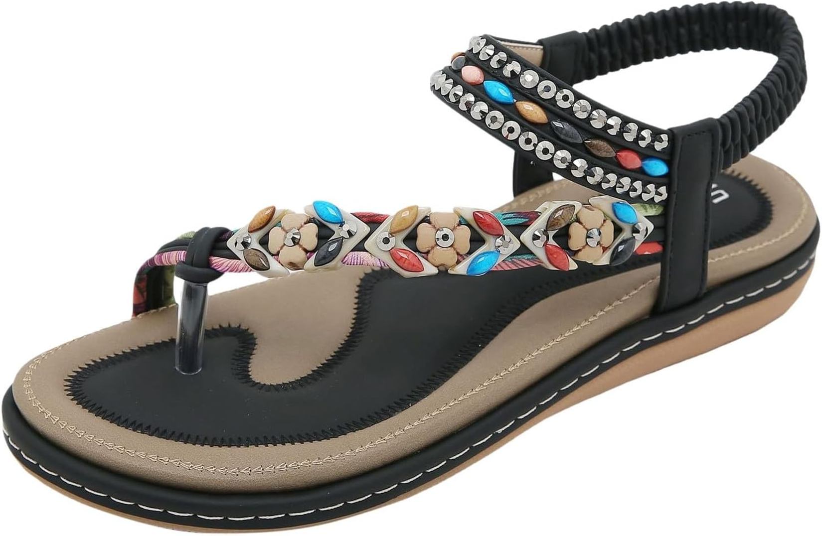 サンダル レディース 外履き カジュアル ボヘミア風 ビーチ柔らかい 大きいサイズ 軽い バックル 美脚 ..