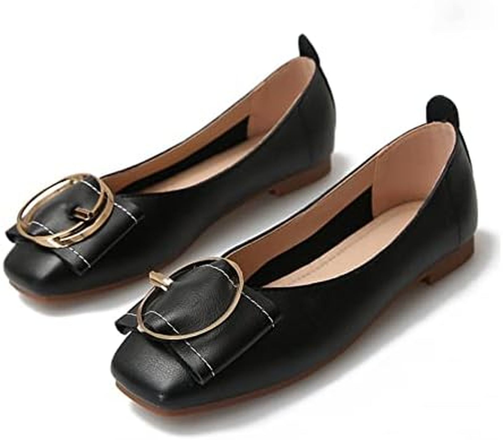 パンプス フラットシューズ ローヒール レディース 大きいサイズ スクエアトゥ おしゃれ 美脚 スリッポン 滑り止め 履きやすい 疲れない カジュアル 妊婦 デート 通勤 旅行 3色展開