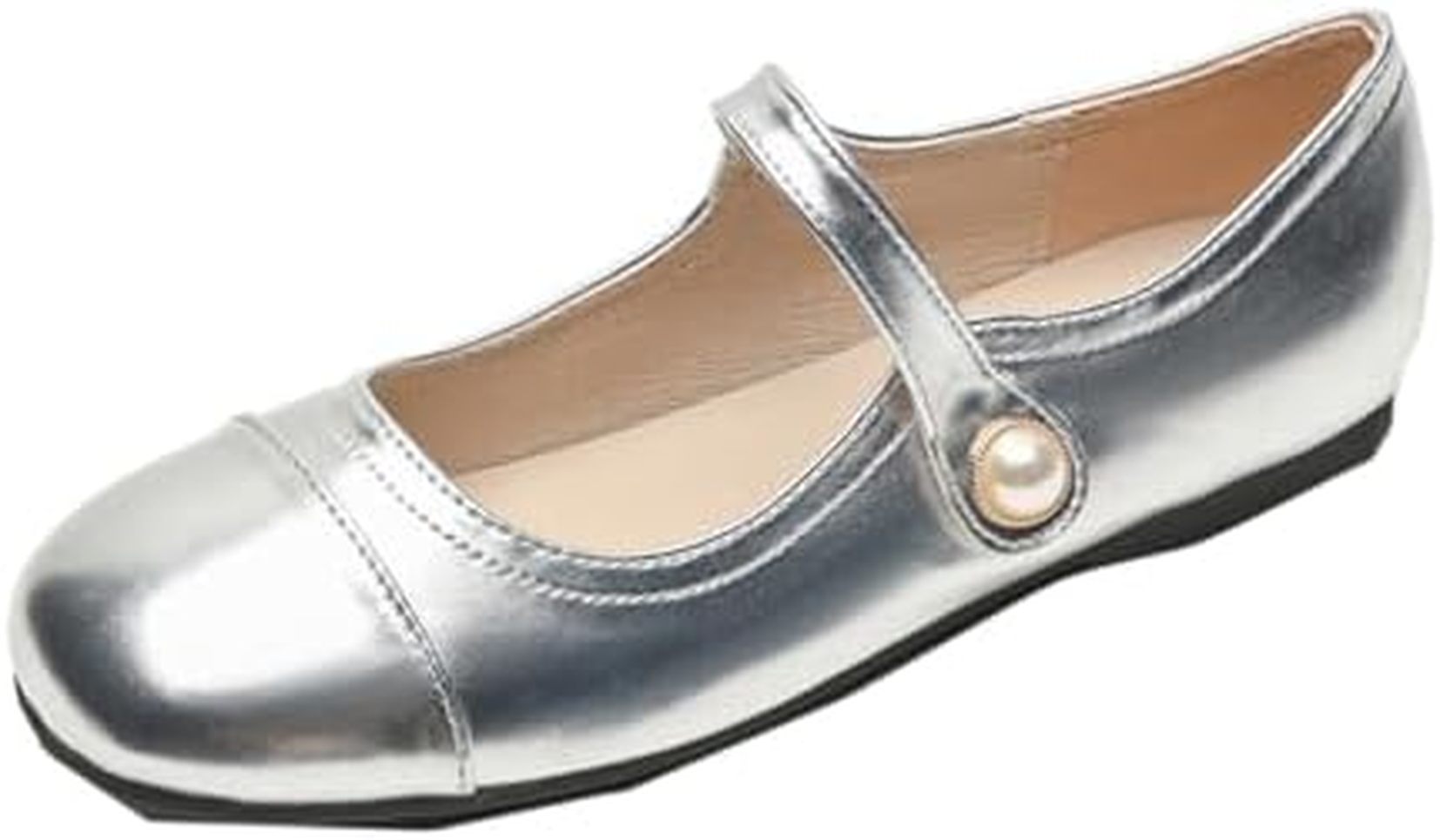 パンプス フラットシューズ バレエシューズ ストラップ スクエアトゥ レディース 軽量 バレーシューズ 女性 楽ちん ぺたんこ ローヒール パール ルーム 大きいサイズ 可愛い ママ かわいい コンフ