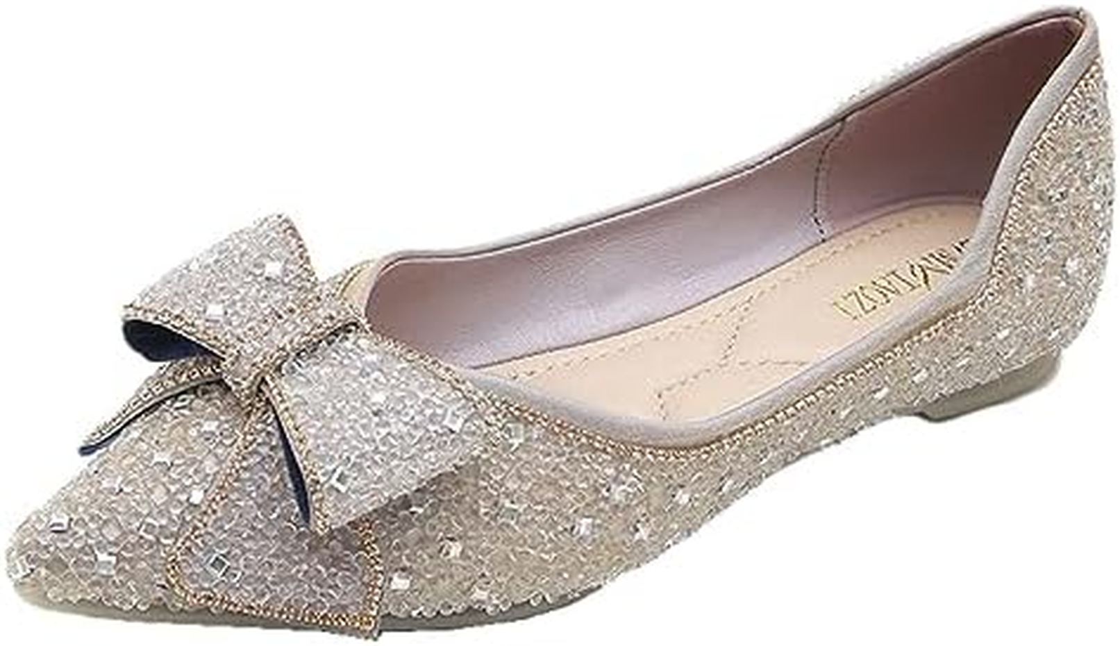 パンプス フラットシューズ レディース シューズ ポインテッドトゥ 1.5cm ヒール 歩きやすい 履きやすい キラキラ ラメ ラインストーン かわいい 大人 きれいめ シンプル 30代 カジュアル
