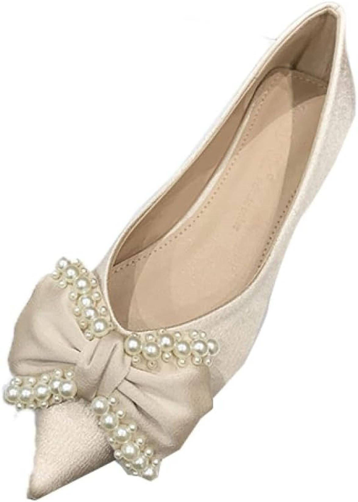 パンプス レディース フラットシューズ ぺたんこ 走れる フラットローヒール ビジュー ポインテッドトゥ ペタンコ 走れるパンプス 痛くない サテン 蝶結び 立ち仕事 シンプル 滑り止め 軽い オフィ