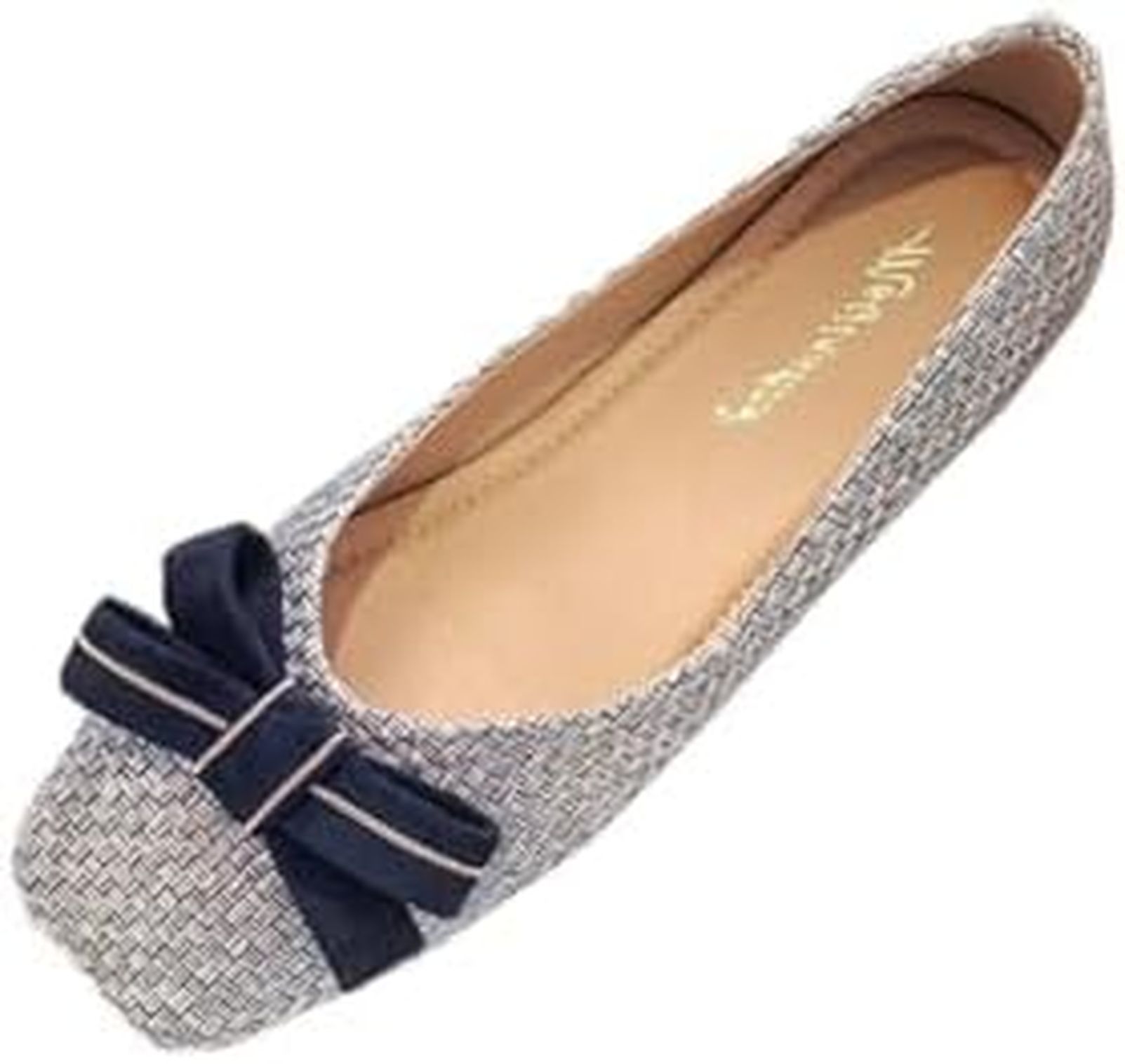 パンプス フラットシューズ スクエアトゥ バレエシューズ 低反発 レディース フラット 走れる シンプル 無地 レディース シューズ フラット疲れない 立ち仕事 ローヒール Vカット リボン付き 女性