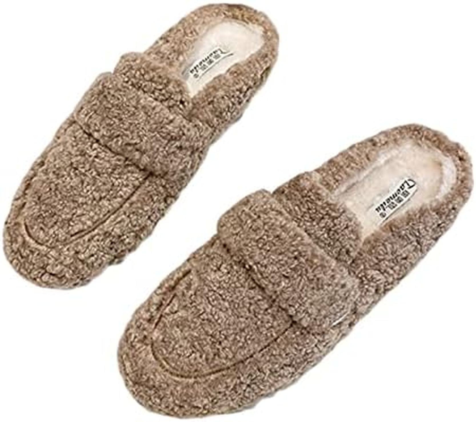 レディース ミュール モカシン ファー付き かわいい 歩きやすい 美脚 ファー フラットヒール ふわふわ ..