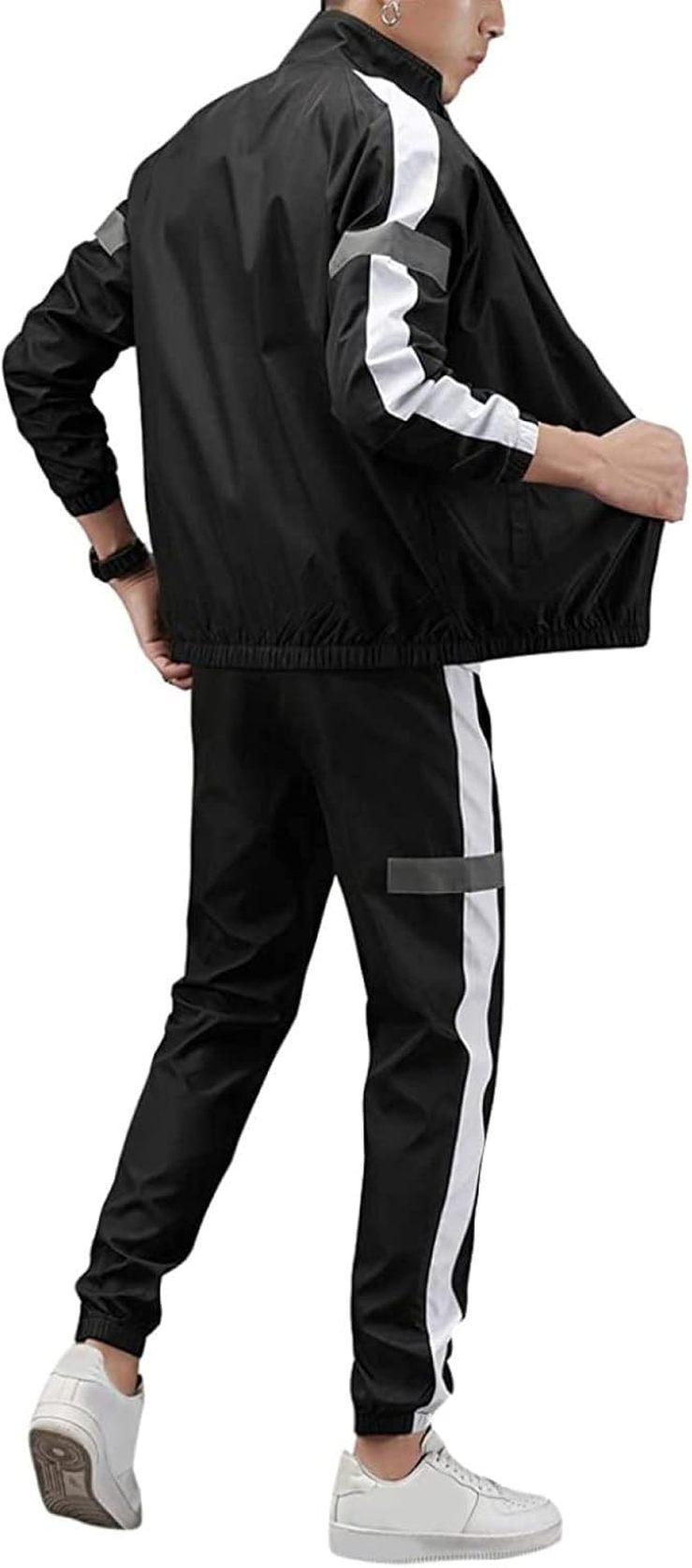 ズボン メンズ ジャケット ロングパンツ 上下 セットアップ 切り替え カーゴジャケット カジュアル シンプル カッコイイ ファッション 通気性 防風 スポーツウェア トレーナー スタンドカラー デイ