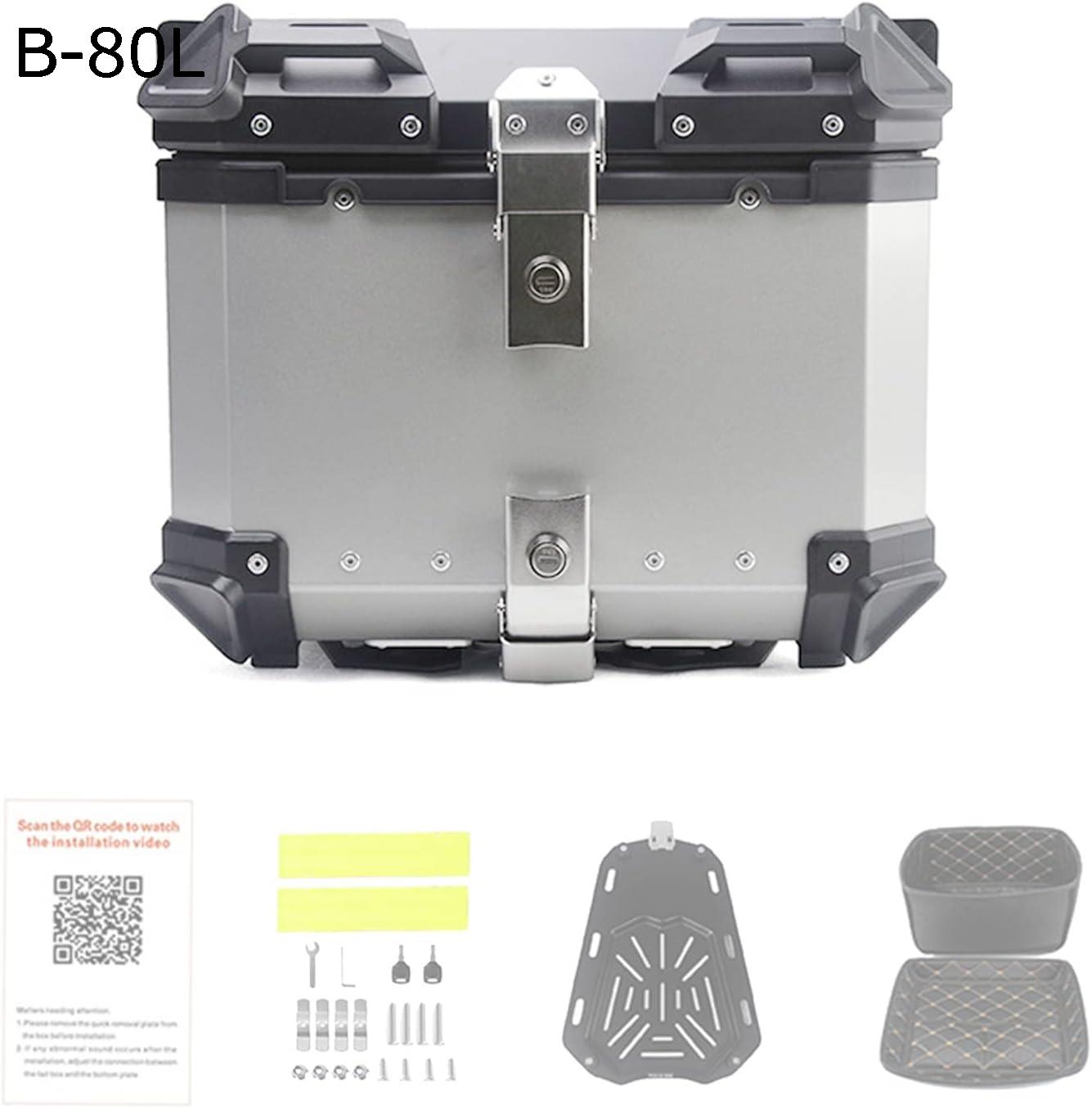 28L 36L 45L 55L 65L 80L 100L リアボックス バイク トップケース 大容量 汎用 リアボックス 304防犯対策用 ヘルメット 収納 トップケース 四角 リアボックス 革の内張り (Size : D-55L)