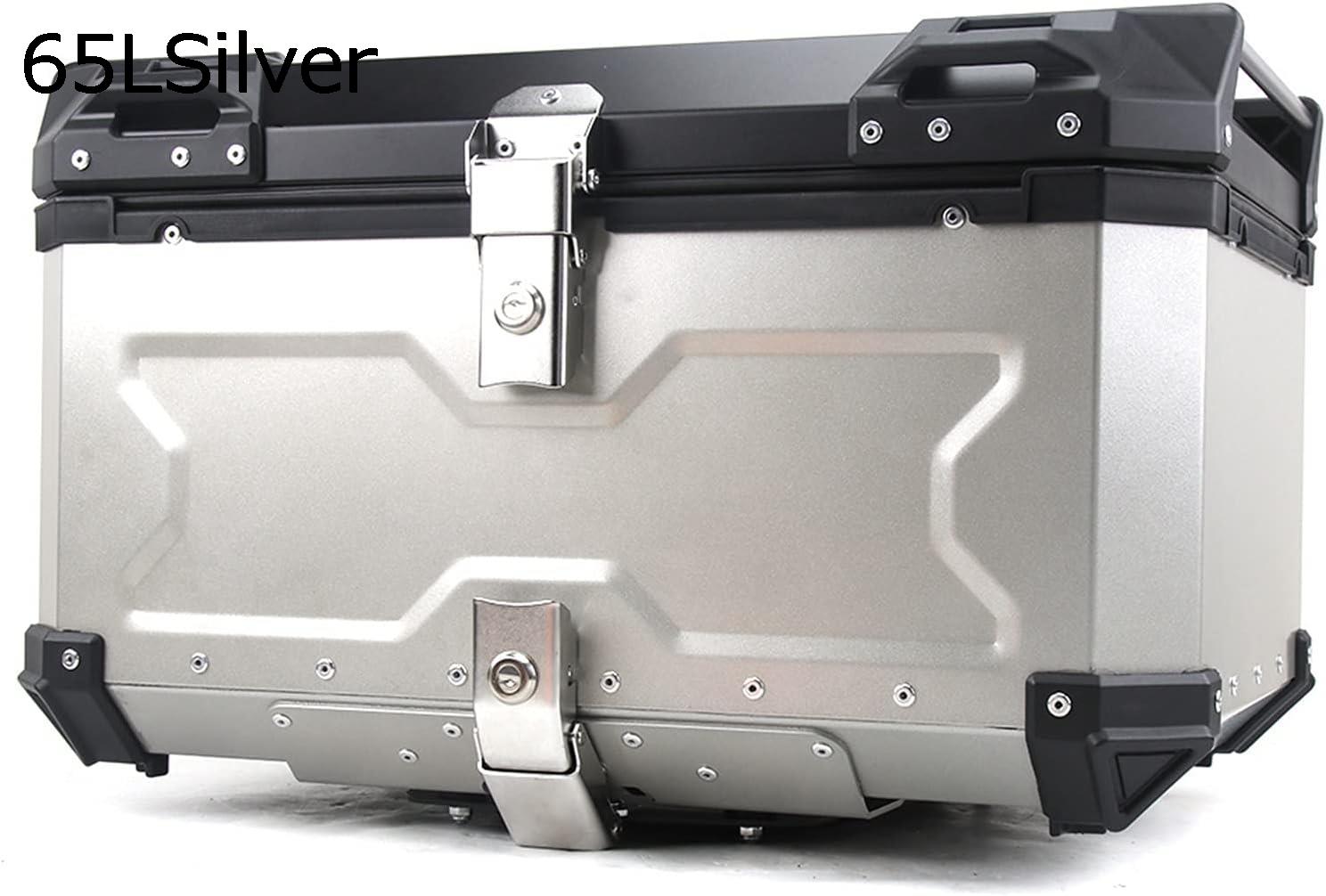 【25%OFFクーポン】リアボックス ×オートバイエンボスアルミ合金のトランクトランク65L大きな電気車のトランク収納ボックス