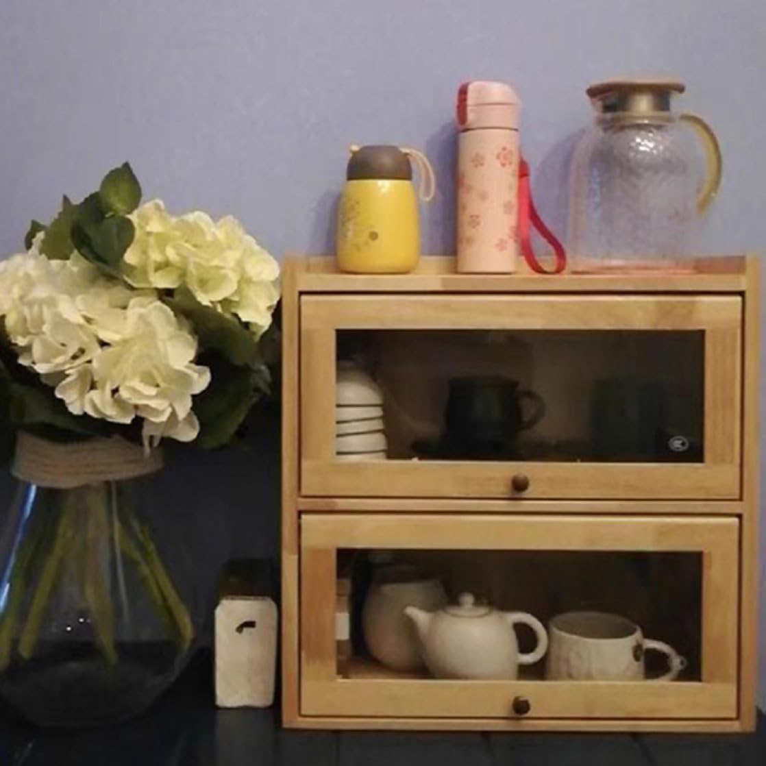 楽天大森麗萱卓上食器棚 上置き カウンター上収納 透明 カップボード 収納ラック キッチン収納 収納棚 スタイル2 60*20*40cm リビング収納 小型 スリム 一人用 引っ越し 休憩室 モダン シンプル 洋