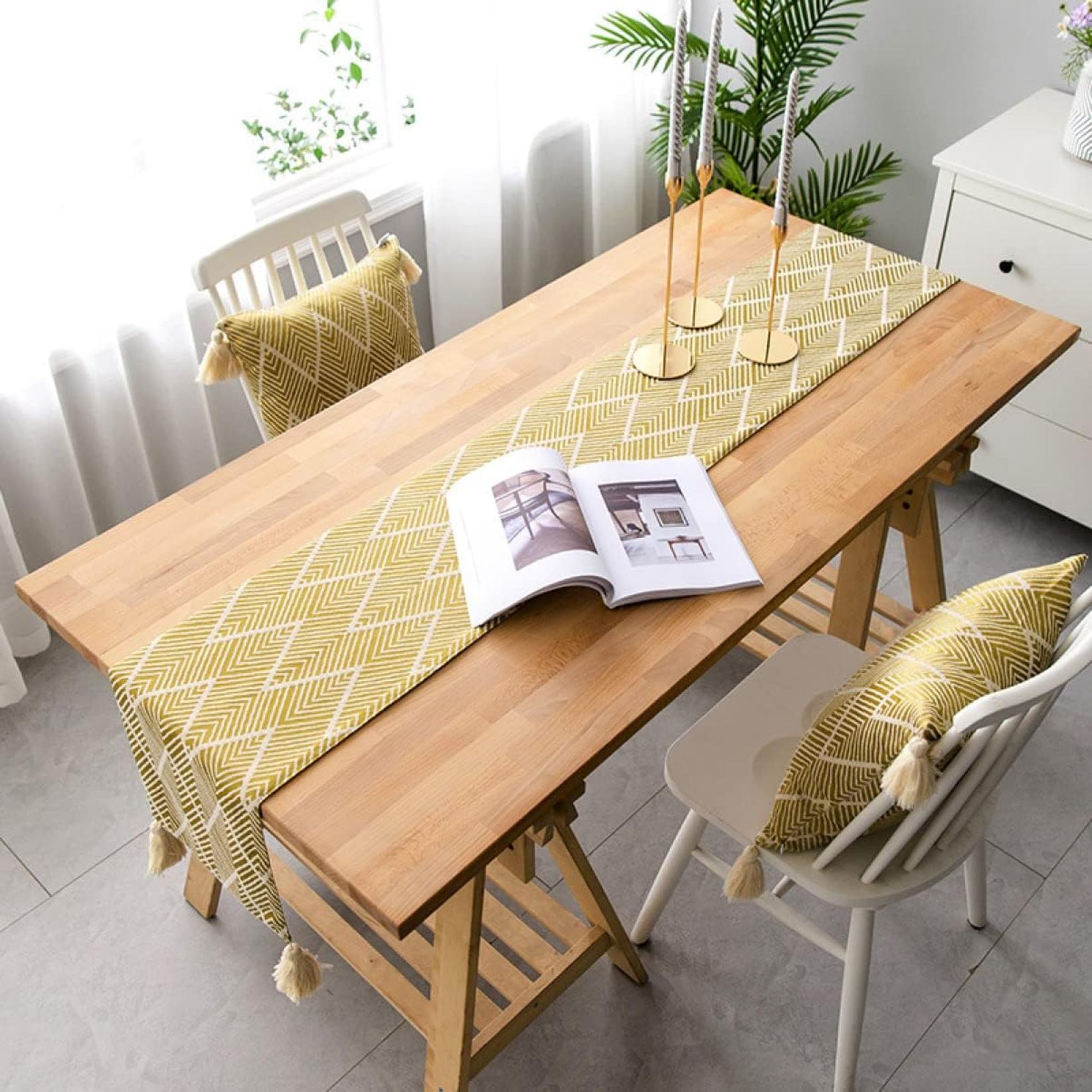 テーブルランナー ウォーターヒヤシンスで出来た可愛い模様のテーブルランナー ブラック×ナチュラル テーブルセンター テーブルデコレーション テーブル布 タペスト...