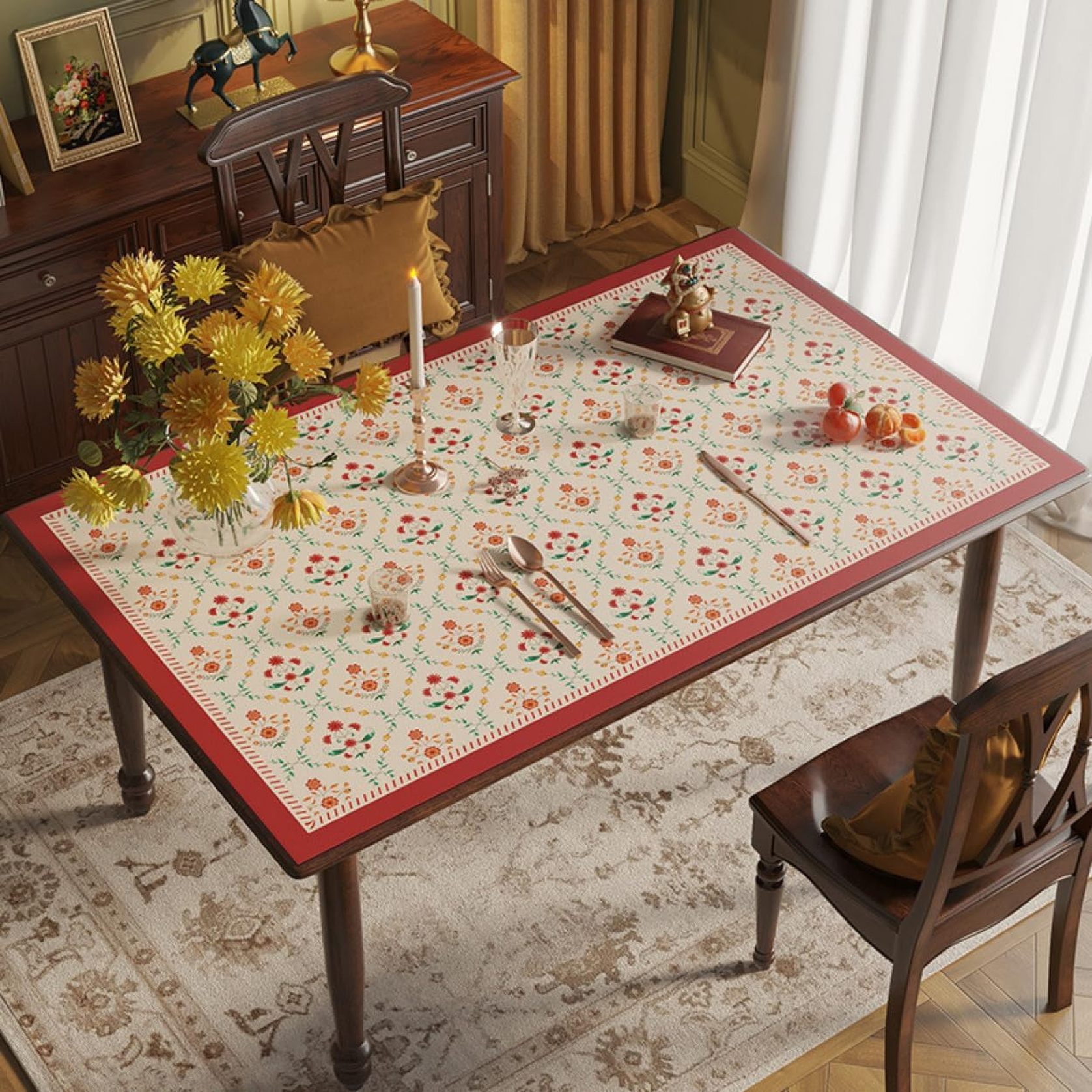 テーブルクロス 撥水加工 おしゃれ 滑り止め 花柄 テーブルマット 防水 撥油 耐熱 汚れ防止 傷防止 家庭用 テーブルカバー シンプル 撥水 オフィス用 PUレザー おしゃれ 北欧 ダイニングテーブ