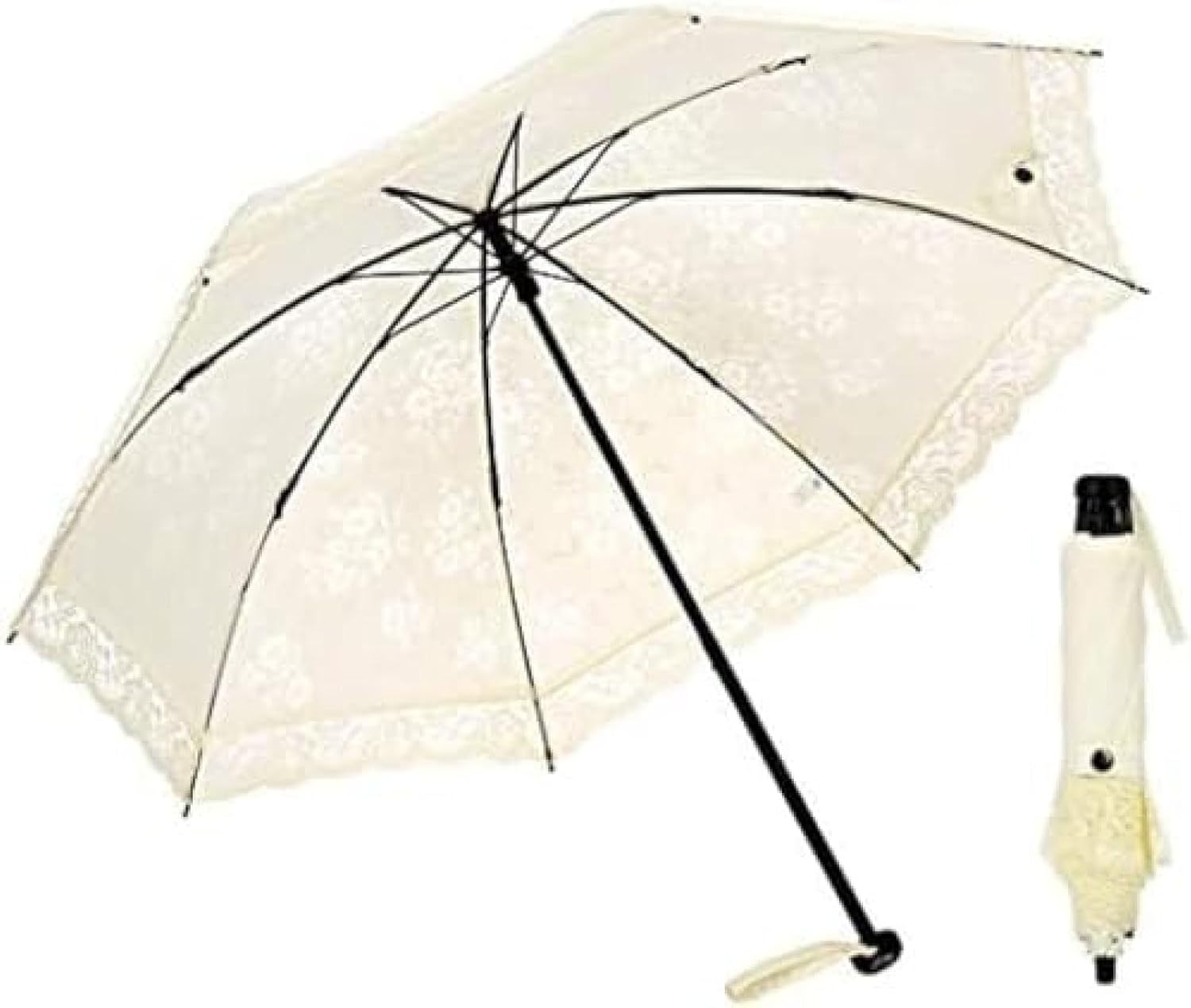 日傘 折りたたみ傘 レディース レース傘 軽量 uvカット 98%以上 晴雨兼用 アルミ2段折傘 刺繍 立体的な..