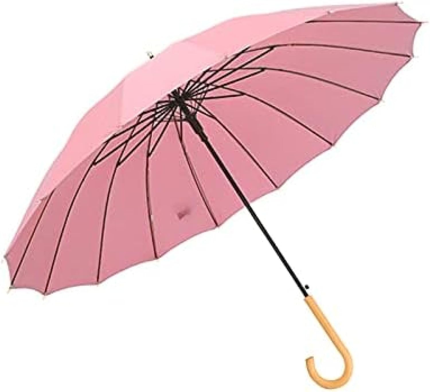 長傘 ジャンプ傘 無地 森ガールっぽい 軽量16本骨 210T撥水布地 メンズ レディース 丈夫 グラス繊維中..