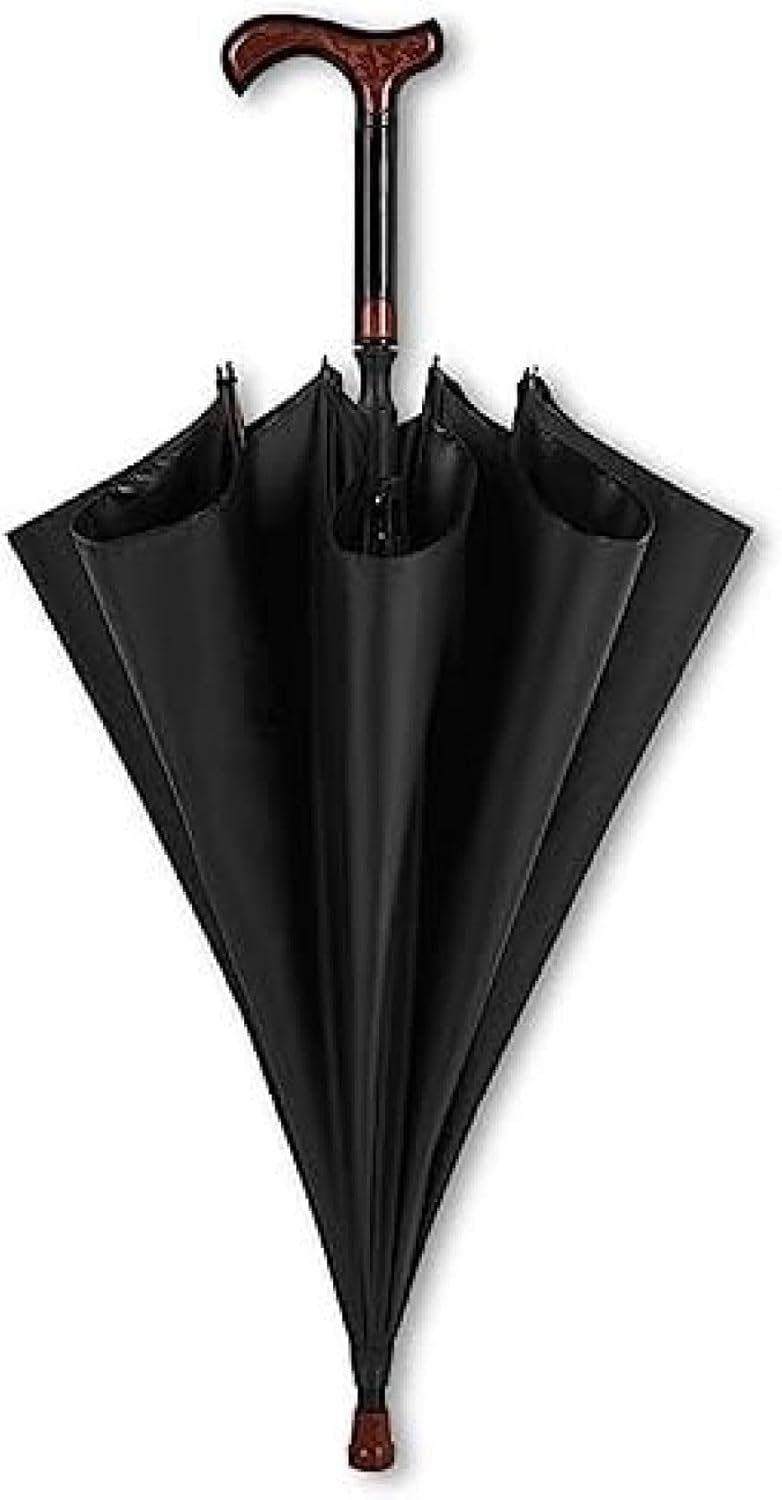 松葉杖傘 ステッキ傘 傘 杖 兼用 長傘 防風傘 超撥水 滑り止め 一傘両用 分離可能 多機能 8本骨傘 防錆..