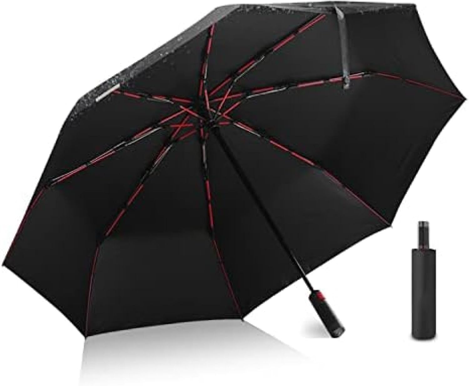折りたたみ傘 ワンタッチ メンズ傘 晴雨兼用 8本骨 ジャンプ傘 ワンタッチ 大きい 自動開閉 210Tの高密度素材 超耐風性と耐水性 快適