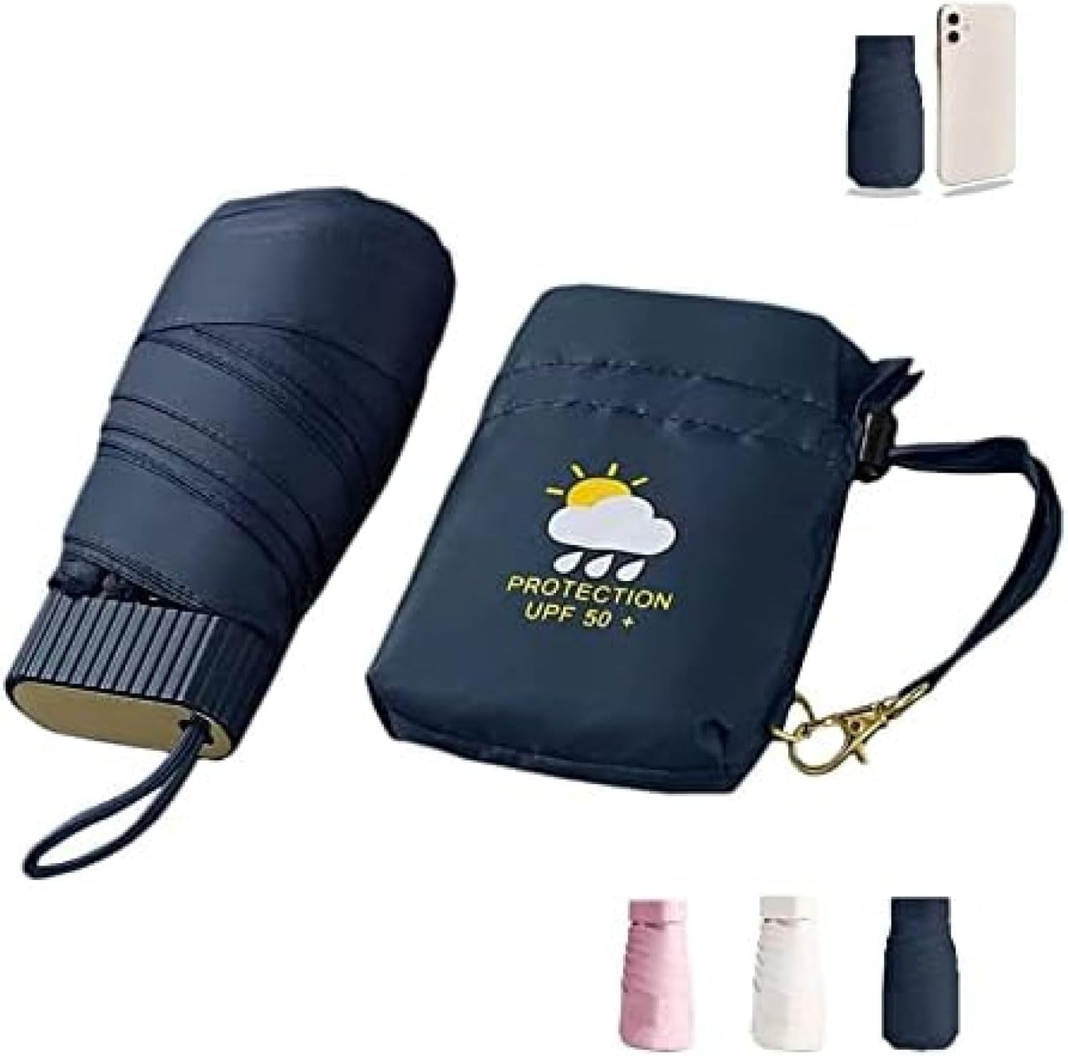 【25％OFFクーポン】ミニ 折りたたみ傘 uvカット レディース 日傘 超軽量 ミニおりたたみかさ コンパクト 12.8cm 晴雨兼用 小さい日傘 遮光 遮熱 可愛い 持ち運び便利 ギフト ネイビー