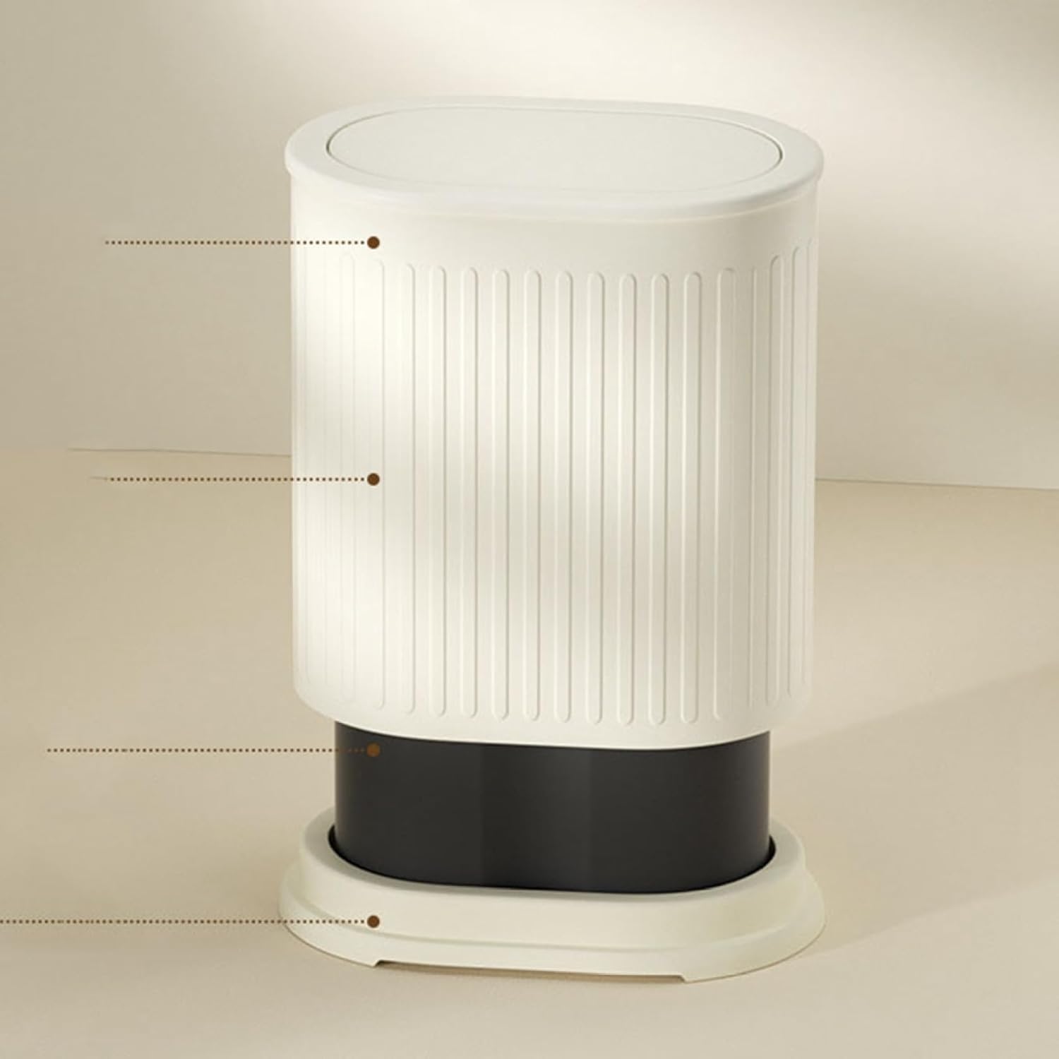 ゴミ箱 ふた付き 9L ダストボックス 丸型 プッシュ式 ごみ箱 スリム おしゃれ 抗菌 消臭 密閉 音無し 部屋 キッチン リビングルーム トイレ 浴室 オフィス用 スチール [2]