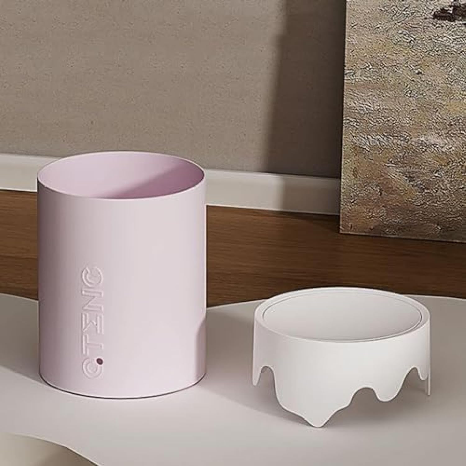 ゴミ箱 ふた付き 9L ダストボックス 丸型 プッシュ式 ごみ箱 スリム おしゃれ 抗菌 消臭 密閉 音無し 部屋 ブラウン オフィス用 リビングルーム 浴室 トイレ キッチン プラスチック