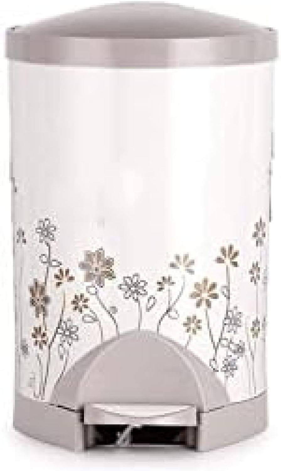 ゴミ箱 プラスチック製の丸いゴミ箱、ペダル式蓋付き屋内ゴミ箱、自宅の寝室、バスルーム、キッチン用、2つのスタイルのゴミ箱 キッチン