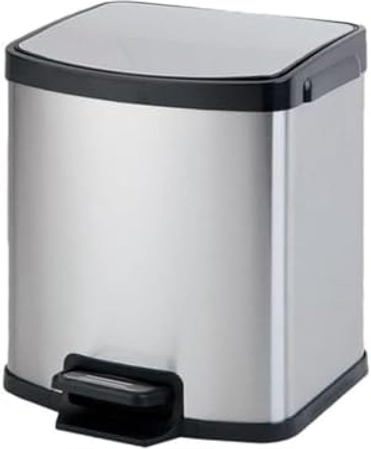 ゴミ箱 ふた付き 7L ダストボックス 角型 ペダル式 ごみ箱 スリム おしゃれ 抗菌 消臭 密閉 音無し 部屋 キッチン 洗面所 トイレ オフィス用 スチール リビングルーム 浴室 シルバーB