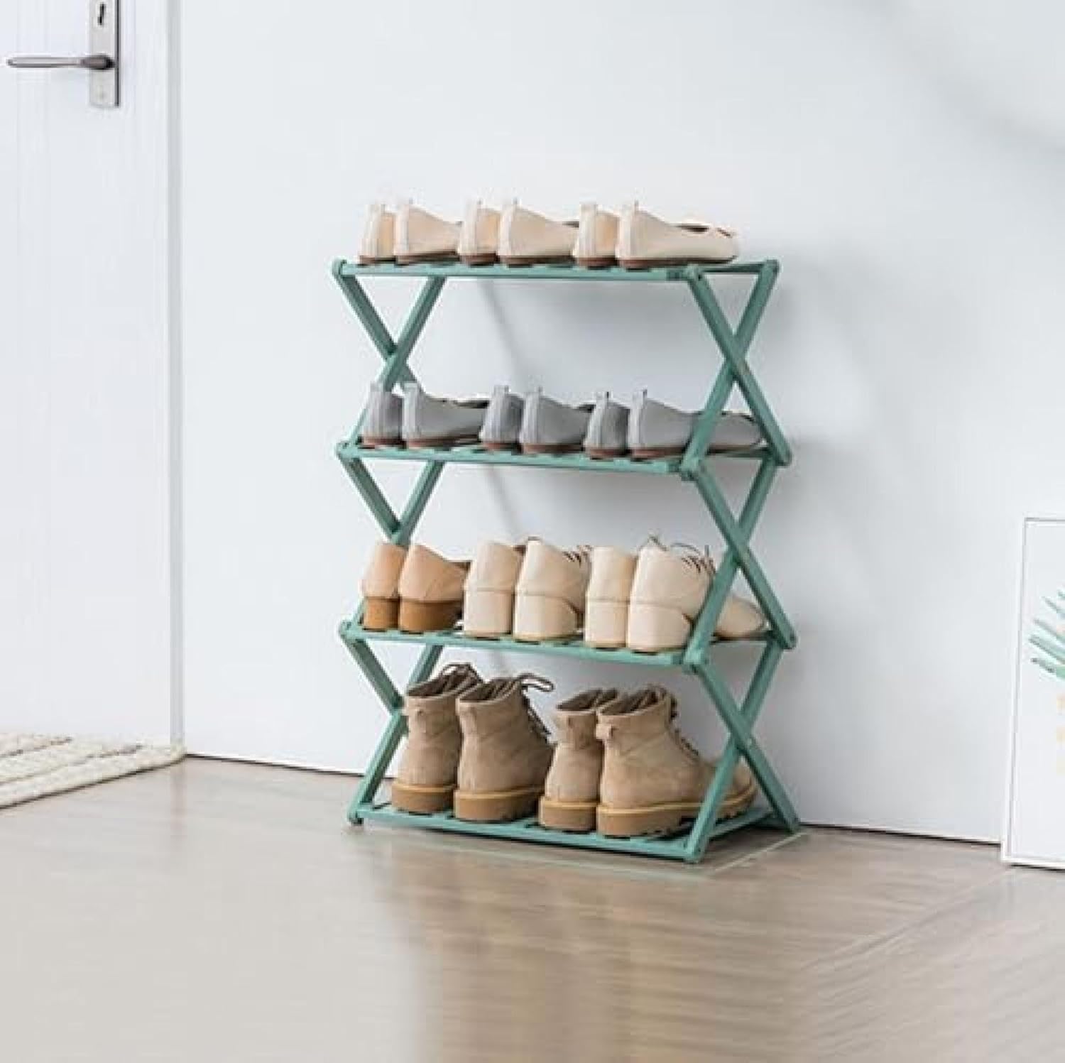 シューズラック 靴棚 下駄箱 天然竹製 シューズボックス 折りたたみ 組立不要 伸縮式 スリム 省スペー..