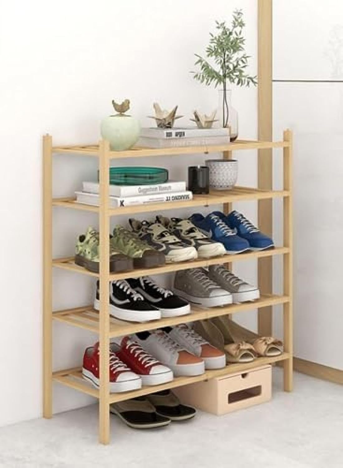 シューズラック 多段 取り扱い簡単 持ち運び 竹製 靴収納 靴入れ 棚 アウトドア 据え置き型 省スペース..