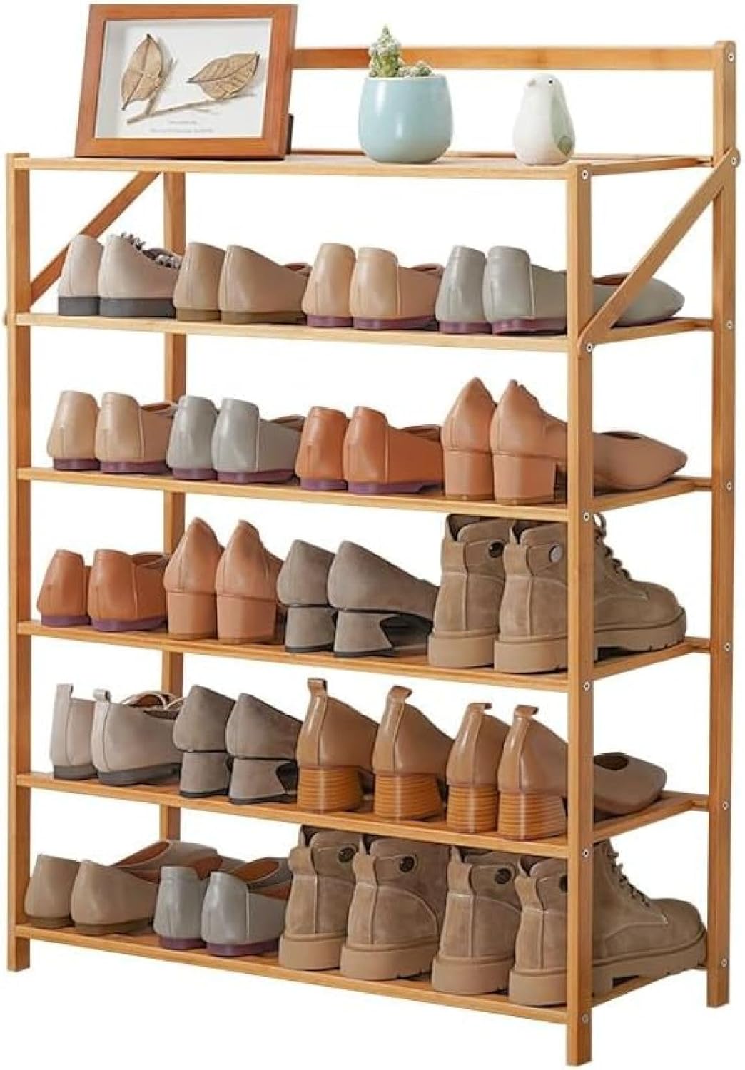 伸縮シューズラック 靴棚 多段 折りたたみ 靴箱 靴収納 収納ラック 組立不要 伸縮式 大容量 靴オーガナ..