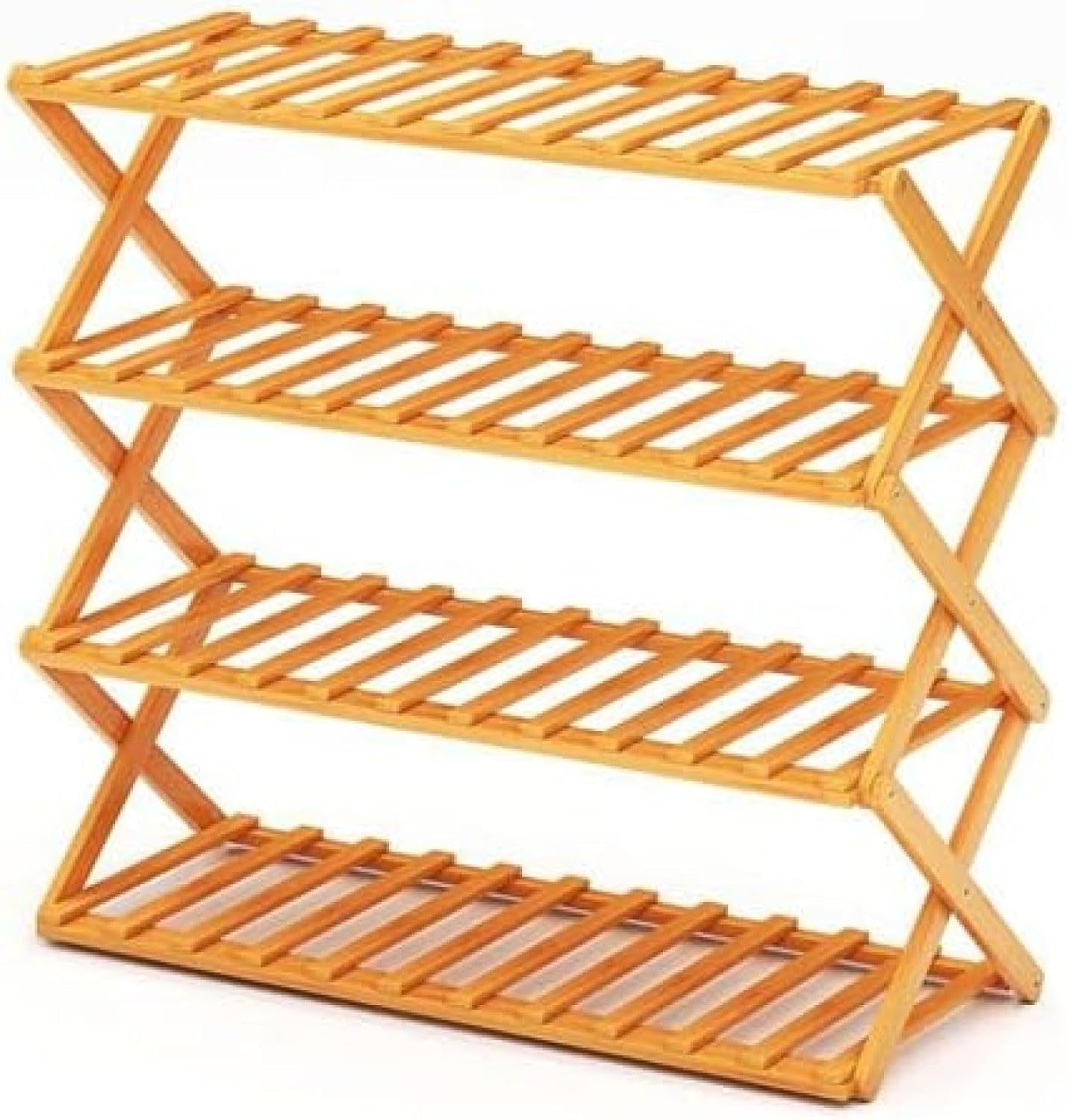 シューズラック 大容量 4段5段 折りたたみ 靴棚 ラックくつ収納 靴棚 伸縮式 玄関収納 天然竹製 収納棚..