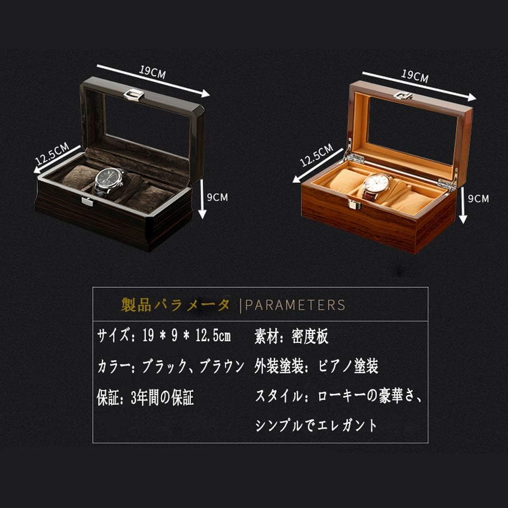 時計ケース 腕時計ケース ウォッチケース 木製 3本収納 腕時計収納ボックス ディスプレイ 高級ウォッチボックス 展示ボックス アクセサリーケース メンズ コレクションケース 時計スタンド 収納 保管