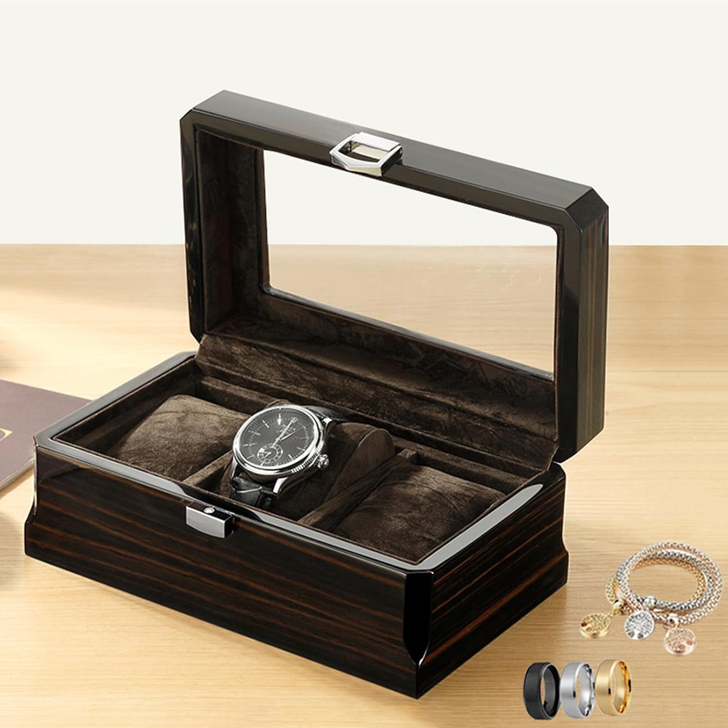 時計ケース 3本 木製 腕時計収納 コレクションケース 腕時計ケース