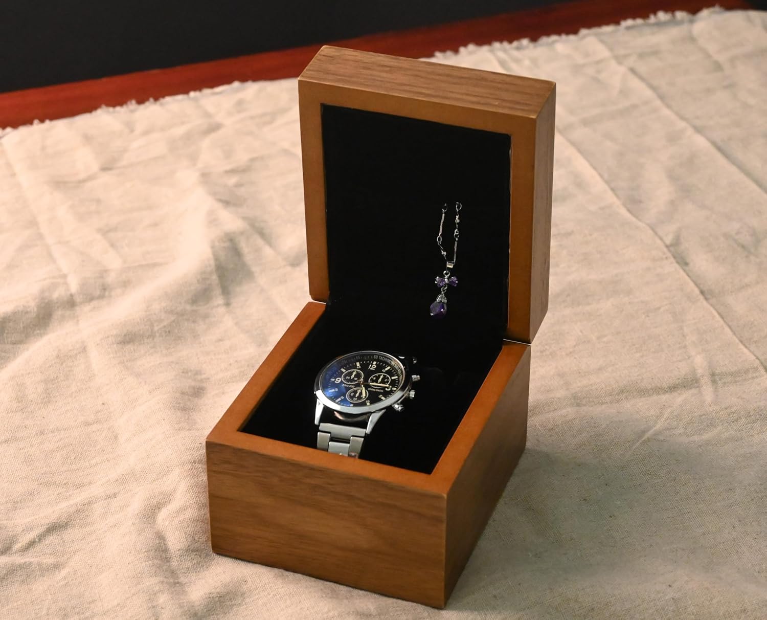 腕時計ケース 腕時計収納ケース 木製ケース 高級ウォッチボックス 父の日敬老の日誕生日プレゼント (1本収納)(2)