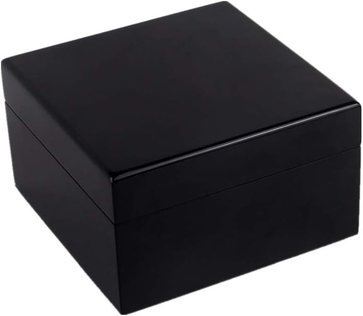 腕時計収納ケース 木製腕時計収納ディスプレイボックス2スロットブラック ウォッチ 収納 観賞用 (Color : Black Size : 18.5*18.5*10.5cm)