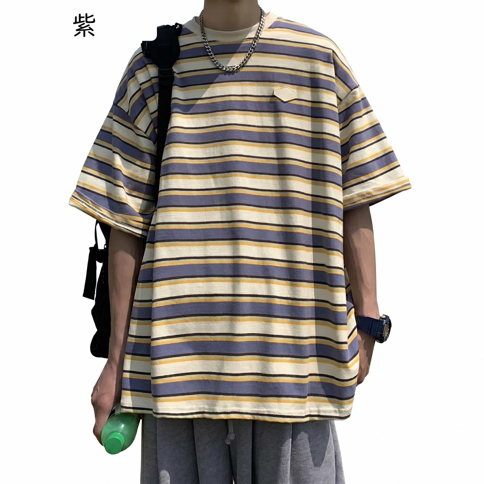 「25％OFFクーポン付き」ボーダー Tシャツ メンズ 半袖 ビッグシルエット シティボ...