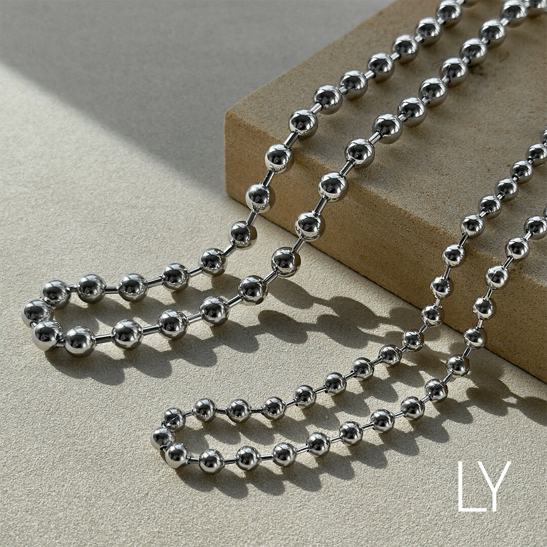 SALE10％OFF(12月11日01:59まで) LY/エルワイ ネックレス チェーン メンズ ボールチェーン シンプル ステンレス アクセサリー