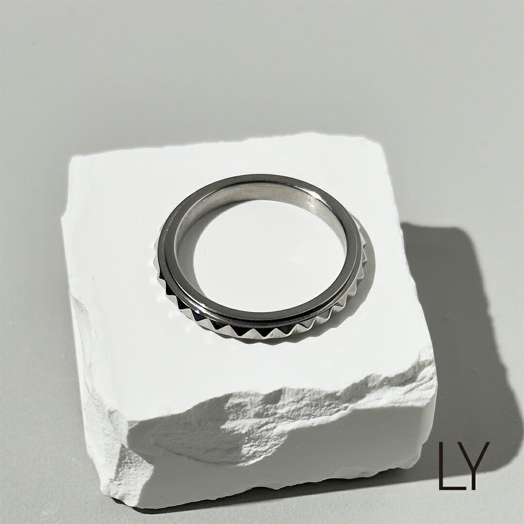 LY/エルワイ リング 指輪 メンズ スタッズ 回転 シンプル ステンレス アクセサリー