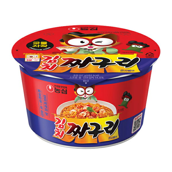 農心 キムチチャグリ 大盛カップ 107g×6個 韓国ラーメン カップラーメン