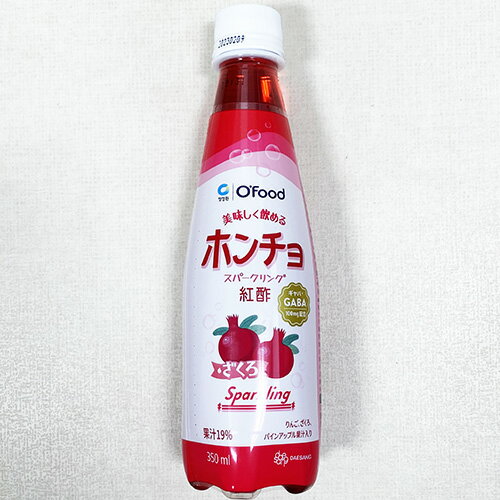 【送料無料】ホンチョ スパークリング 果汁 19％ 350ml x 24本 酢飲料 飲む お酢 100％果実酢 発酵酢 韓国 料理 食品