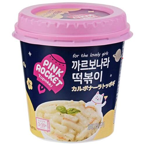 ピンクロケット カルボナーラ x 12個 カップ トッポキ 韓国 食品 おやつ お菓子 おつまみ トッポギ トッポッキ トッポキ 1
