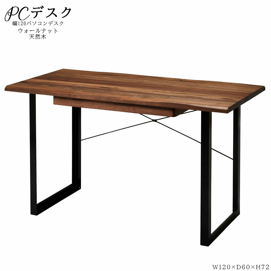 デスク パソコンデスク 120幅 120cm シンプルデスク 木製 スチールフレーム ホーム オフィス テレワーク PC 作業台 オフィステーブル パソコン 学習 PCデスク 勉強机 大人 ゲーミングデスク