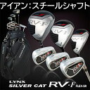  Lynx リンクス ゴルフ SILVER CAT RV-F 1W/3W/UT/#6〜PW/SW/PT(10本セット）メンズクラブセット ゴルフ クラブセット (アイアン：スチールシャフト) シルバーキャット 