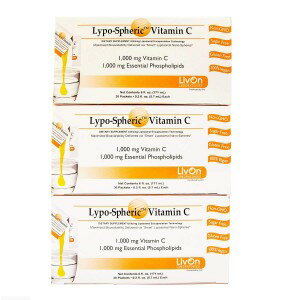 【2月1日入荷予定】3箱セット リポスフェリック ビタミンC （30包x3）LivOn社推奨　リポソーム ビタミンC サプリメント