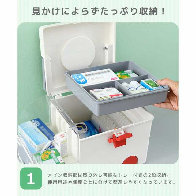 救急箱 薬箱 救急車型 大容量 収納ケース 家庭用 救急ボックス 収納ボックス 裁縫箱 工具箱 道具箱 お薬ボックス 二層 小物入れ 薬入れ 防災グッズ かわいい おしゃれ 応急手当 携帯便利