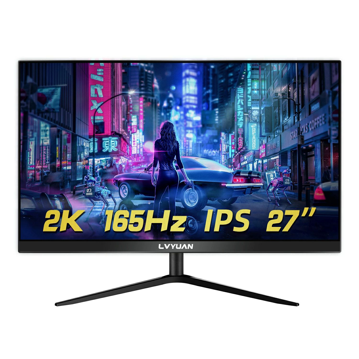 LVYUAN(リョクエン)27インチ 2K 165hz IPS ディスプレイ ゲーミングモニター HDMI DP USB WQHD 1440p VGA/SVGA/XGA/SXGA/WSXGA+/FHD/QHD対応 5MS HDR対応 ベゼルレス 可視角度176°/170° FPS向き display monitor 90%色域