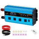LVYUAN(リョクエン)【永久保証】インバーター 正弦波 12V 100V 2000W 最大4000W DC AC 直流 交流 変換 リモコン付き カーインバ...