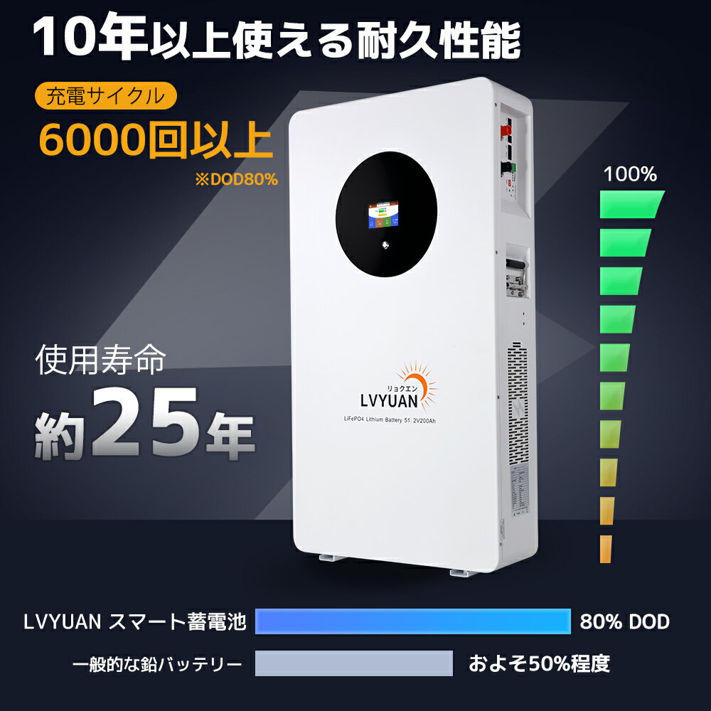 �ڥ����ݥ�Ŭ�Ѥ�314,498�ߡ���LVYUAN(��祯����)51.2V 200Ah 10.24kWh LiFePO4 ����Ŵ������।����Хåƥ꡼ ������������ 4000-10000�������� �����ѥ����顼�����ƥ� ���ե���åɡ������ԥ󥰡������񡢥����顼ȯ�š��Хå����åפ˺�Ŭ 5ǯ�֤������ݾ�