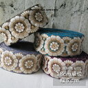 【10%OFFクーポン配布中】インド刺繍リボン 18cm×6cmインドリボン 刺?リボン 花柄 スマホショルダー ストラップショルダー ハンドメイド 生地 ポニーフック テープ 素材 材料 手芸 ターバン カチューシャ