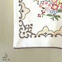 【中古】花刺繍目隠しクロス(107×55cm)テーブルクロス ハンドメイド ヨーロッパ生地 ヴィンテージクロス テーブルウェア ランチョンマット 生地 リメイク...