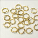 ツイストデザイン丸カン 6×0.9mm 20個セット ゴールドメール便対応 アクセサリーパーツ ハンドメイド 手芸 クラフト マルカン 丸 キラキラ ねじり ね...