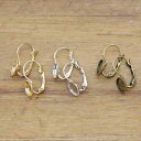 【10%OFFクーポン配布中】飾りセッティング付きピアスパーツ2ペア(4個) メール便対応 アクセサリーパーツ ハンドメイド クラフト 手芸 ゴールド 貼り付け...